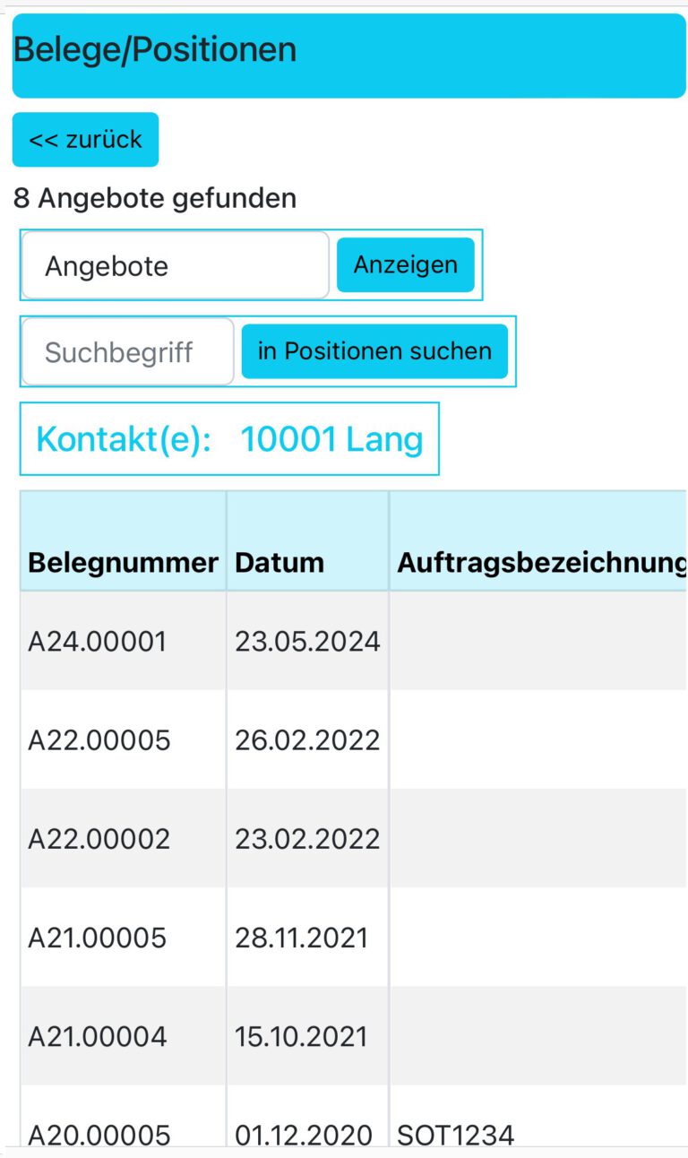 Belegsuche in CadiaWeb