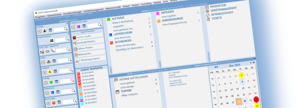 Deutsche Software-Plattform von CadiaOffice Warenwirtschaft